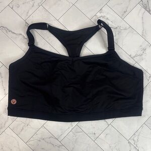 NWOT Livi Active Lane Bryant Womans Sports Bra Black Low Impact NO WIRE 18/20